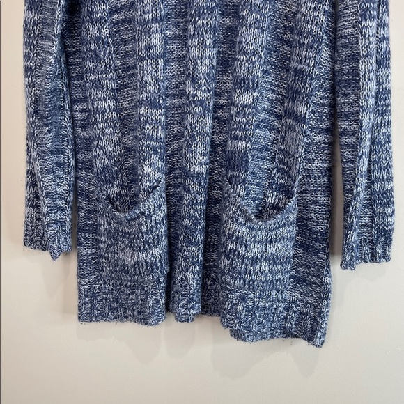 My Style V-Neck Knit Tunic Sweater Navy Blue Grey Mix Pockets Plus Size 2X - Picture 5 of 11